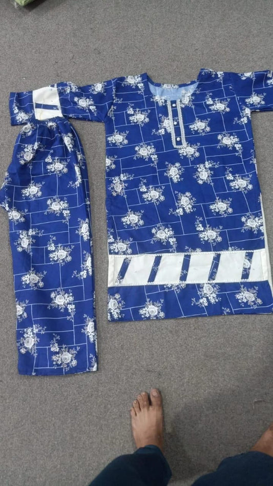 Stylish Women's Stitched Outfit - Printed Crystal Wool Shirt and Cotton Trouser - 2 Pcs Set