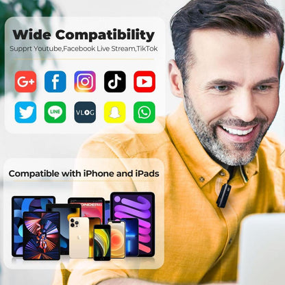 M9 Wireless Lavalier Microphone for iPhone iOS