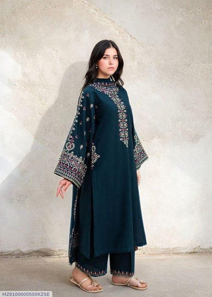 2 Pcs Women's Unstitched Embroidered Suit