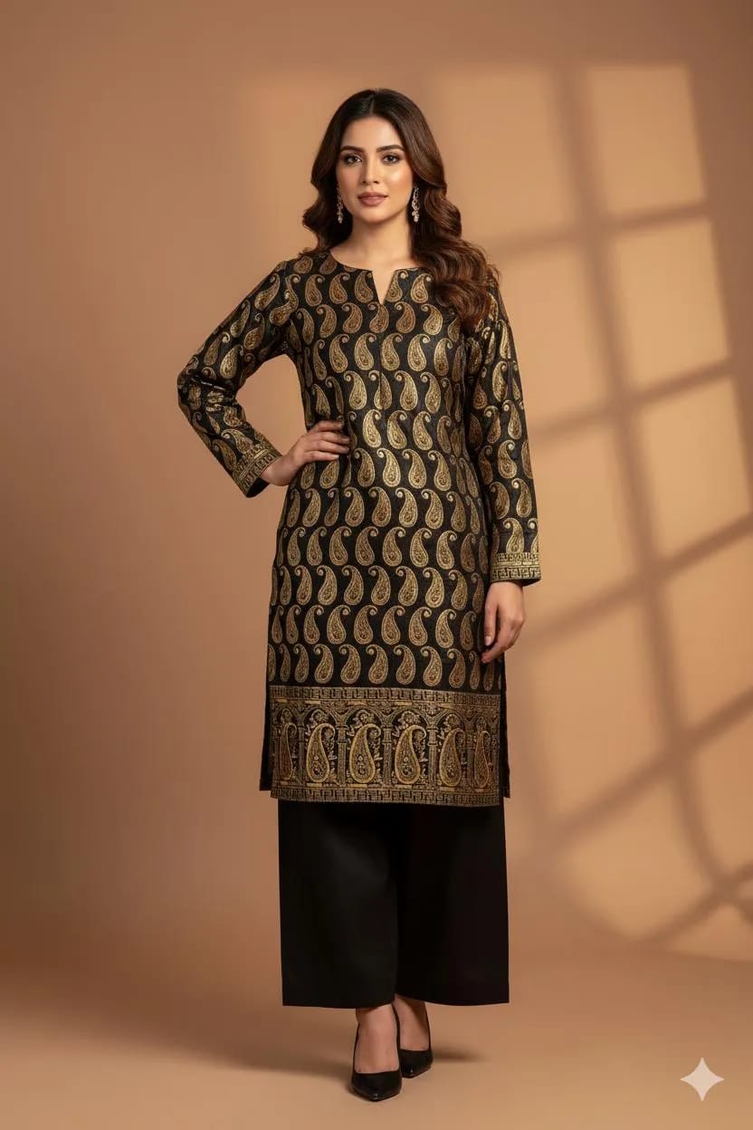 2 Pcs Women's Unstitched Block Printed Suit