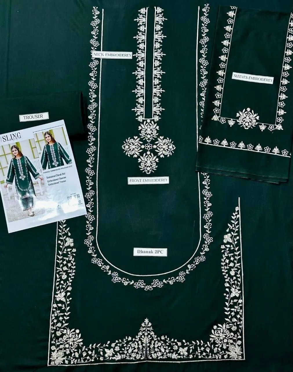 2 Pcs Women's Unstitched Embroidered Suit