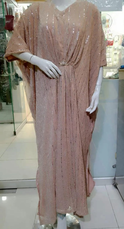 1 Pc Women's Stitched Chiffon Embroidered Kaftan