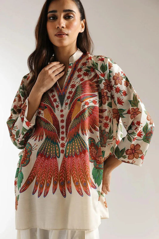 1 Pc Women's Stitched Lawn Digital Print Top