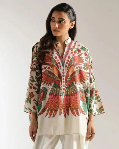 1 Pc Women's Stitched Lawn Digital Print Top