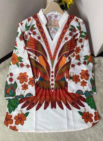 1 Pc Women's Stitched Lawn Digital Print Top