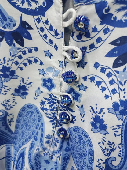 2 Pcs Women's Stitched Swiss Lawn Printed Shirt And Trouser