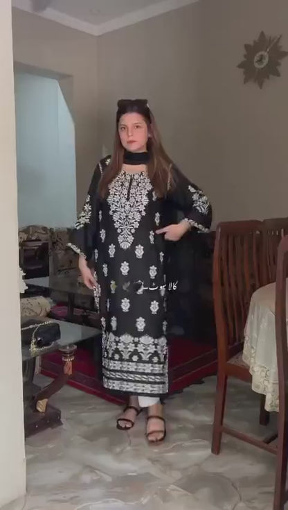 1 Pc Women's Stitched Cotton Embroidered Shirt